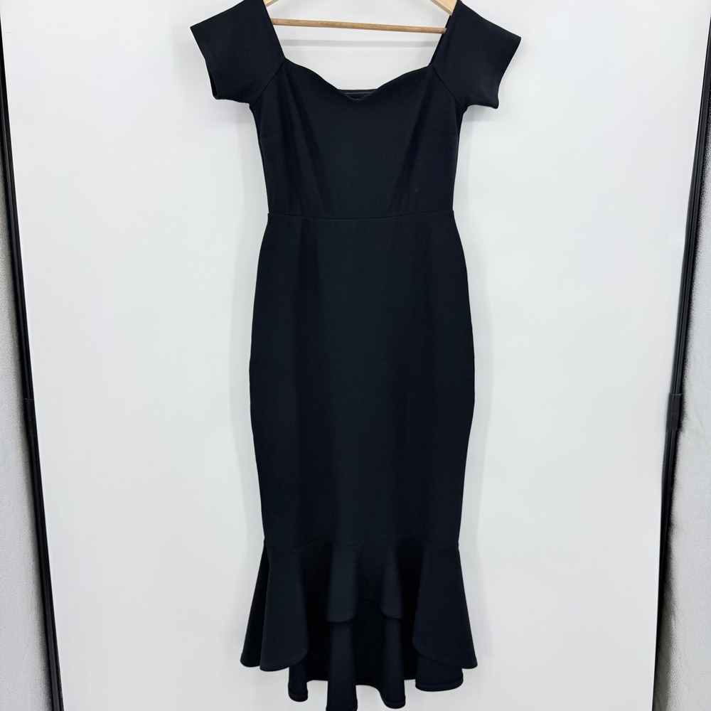 Lulus How Much I Care Off the Shoulder Dress Mermaid Ruffle Hi-Low Size XS - Picture 3 of 14